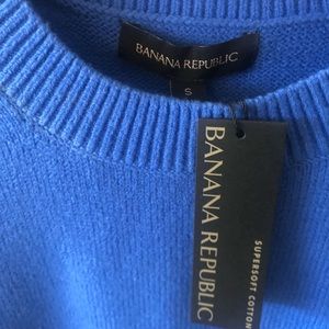 Banana Republic Supersoft Cotton Periwinkle Sweater, NWT, S